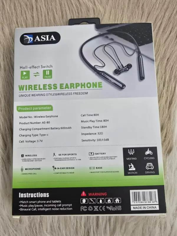 Asia AS-80 Wireless Neckband Free Delivery - Image 2